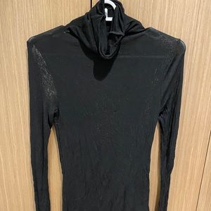 Black sheer turtleneck